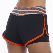 Шорти короткі подвійні жіночі спортивні Under Armour L (46-48), чорний-помаранчевий, код: CO-1721_LOR