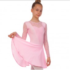 Сукня рейтингова (бейсік) з довгим рукавом і гіпюровими вставками FitGo 40, зріст 158, рожевий, код: DR-1642_40P