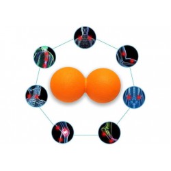 Масажний м"ячик EasyFit TPR подвійний 12х6 см помаранчевий, код: EF-2175-OR-EF