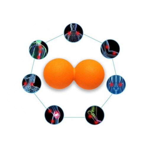Масажний м"ячик EasyFit TPR подвійний 12х6 см помаранчевий, код: EF-2175-OR-EF