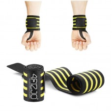Бинти для зап"ясть (кистьові бинти) 4Fizjo Wrist Wraps 420х80 мм, чорний-жовтий, код: P-5907739311061