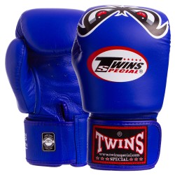 Рукавички боксерські шкіряні Twins 18 унцій, синій, код: FBGVL3-25_18BL