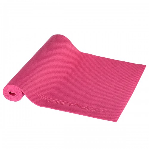 Килимок для йоги та фітнесу SportVida PVC 1730х610х4 мм, рожевий, код: SV-HK0049