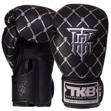 Рукавички боксерські Top King Chain шкіряні 8 унцій, чорний-срібний, код: TKBGCH_8BKS-S52