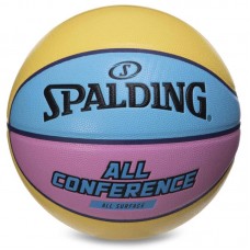 М"яч баскетбольний Spalding All Conference №7 жовтий-блакитний, код: 76896Y-S52 М"яч баскетбольний Spalding All Conference №7 жовтий-блакитний, код: 76896Y-S52