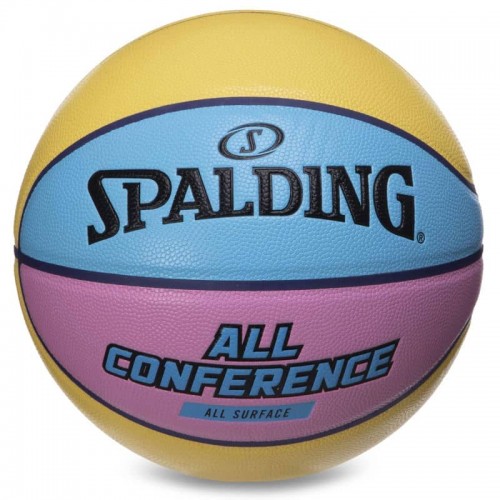 М"яч баскетбольний Spalding All Conference №7 жовтий-блакитний, код: 76896Y-S52 М"яч баскетбольний Spalding All Conference №7 жовтий-блакитний, код: 76896Y-S52