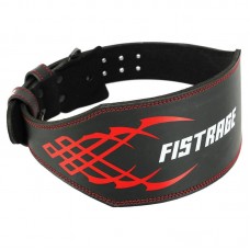 Пояс атлетичний шкіряний Fistrage M, ширина-15см, чорний-червоний, код: VL-4343_M