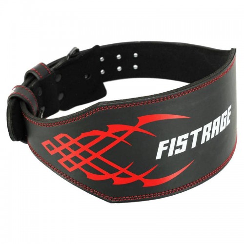 Пояс атлетичний шкіряний Fistrage M, ширина-15см, чорний-червоний, код: VL-4343_M