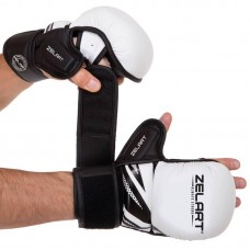 Рукавички для змішаних єдиноборств Zelart розмір XL, білий-чорний, код: BO-3393_XLWBK