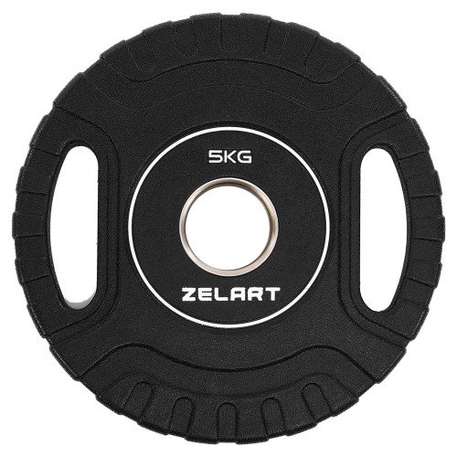 Блини диски CPU покриття 2 Handle металева втулка Zelart ø51мм, 5кг, чорний, код: TA-3438-5