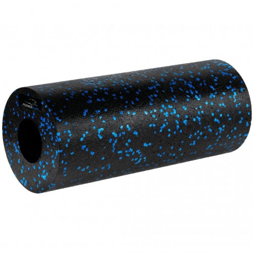 Масажний ролик (роллер) гладкий PowerPlay EPP Foam Roller 330х140 мм, чорний-синій, код: PP_4347_Blue_(33x14)