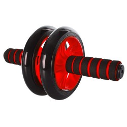 Ролик для пресу подвійний EasyFit з килимком, червоний, код: EF-1352-R-EF