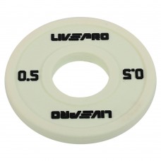 Диски поліуретанові з металевою втулкою LiveUp ø50мм, 0,5кг, білий, код: LP8028-0_5 Диски поліуретанові з металевою втулкою LiveUp ø50мм, 0,5кг, білий, код: LP8028-0_5