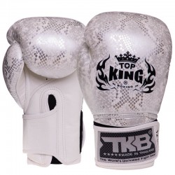 Рукавички боксерські  Top King Super Snake шкіряні 16 унцій, білий-срібний, код: TKBGSS-02_16WS-S52