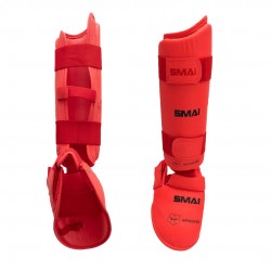 Захист гомілки та стопи Smail з ліцензією WKF, розмір XL, червоний, код: 1355-55