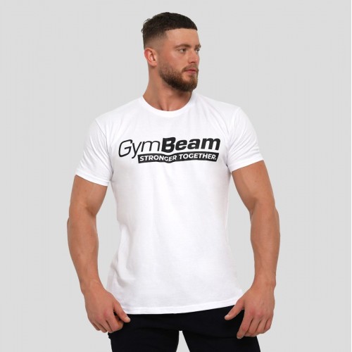 Футболка чоловіча GymBeam Stronger Together White S, білий, код: 122912-GB