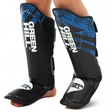 Захист гомілки та стопи дитячий Муай Тай, Кікбоксинг GreenHill L, чорний-синій, код: GH068_LBKBL Захист гомілки та стопи дитячий Муай Тай, Кікбоксинг GreenHill L, чорний-синій, код: GH068_LBKBL