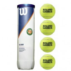 М'яч тенісний Wilson Roland Garros All CT 4 Ball, 4шт., код: WRT116400-WS