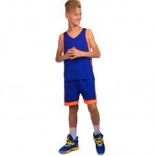 Форма баскетбольна дитяча PlayGame Lingo 4XS (ріст 120), синій-помаранчевий, код: LD-8017T_4XSBLOR-S52