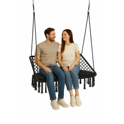 Крісло-гойдалка підвісна двомісна WCG 120 см + м’яка подушка, чорний, код: QNSW09BL-IF