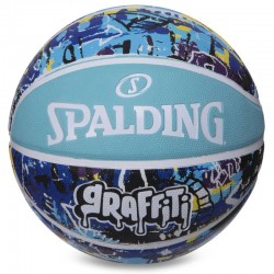 М"яч баскетбольний гумовий Spalding Graffiti №7, блакитний-синій, код: 84373Y-S52
