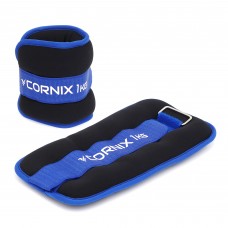 Обважнювачі-манжети для ніг та рук Cornix 2x1 кг, чорний-синій, код: XR-0173