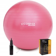 М"яч для фітнесу (фітбол) Cornix 65 см Anti-Burst Pink, код: XR-0023