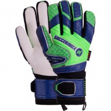 Рукавички воротарські Soccermax синій-салатовий, розмір 9, код: GK-021_9-S52