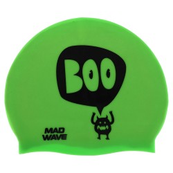 Шапочка для плавання силіконова юніорська MadWave Junior Boo зелений, код: M057305