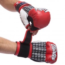 Рукавички гібридні для єдиноборств ММА Fairtex 10 унцій, червоний-сірий, код: 0273_10RGR Рукавички гібридні для єдиноборств ММА Fairtex 10 унцій, червоний-сірий, код: 0273_10RGR