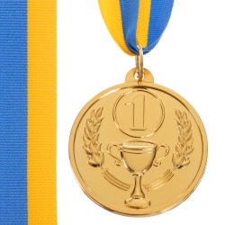 Медаль спортивна зі стрічкою SP-Sport Bowl золото, код: C-3180_G-S52