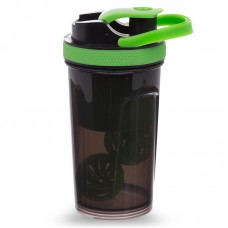 Шейкер для спортивного харчування FitGo Top Shaker Bottle 500 мл чорний-зелений, код: FI-1869_G