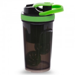 Шейкер для спортивного харчування FitGo Top Shaker Bottle 500 мл чорний-зелений, код: FI-1869_G