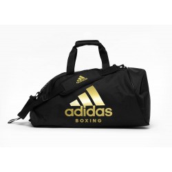 Сумка-рюкзак (2 в 1) Adidas із золотим логотипом Boxing, чорний, код: 15672-464