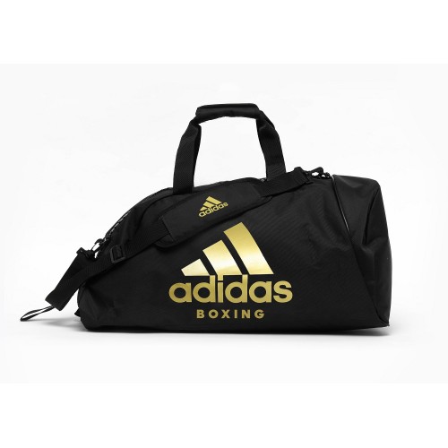 Сумка-рюкзак (2 в 1) Adidas із золотим логотипом Boxing, чорний, код: 15672-464