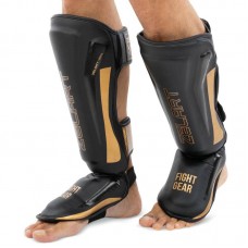Захист гомілки та стопи для єдиноборств Zelart, розмір M, чорний-золотий, код: BO-1209_MGO