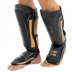 Захист гомілки та стопи для єдиноборств Zelart, розмір M, чорний-золотий, код: BO-1209_MGO