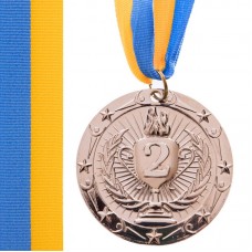 Медаль спортивна зі стрічкою PlayGame Bowl срібна, код: C-6407_S