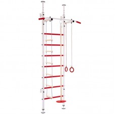 Шведська стінка-стійка з турніком BioGym Юніс біло-червоний, код: L-6776-S52