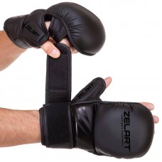 Рукавички для змішаних єдиноборств Zelart розмір S, чорний, код: BO-3393_SBK