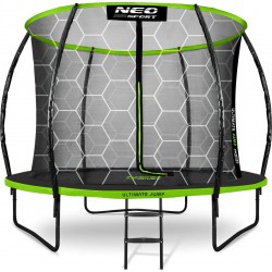 Батут Neo-Sport NS-08C221 з внутрішньою сіткою 8 футів 252 см, чорно-зелений, код: 5903890612771-IN