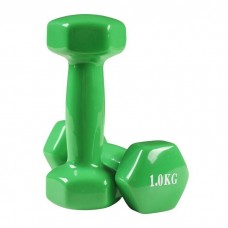 Гантелі для фітнесу вінілові FitGo 2x1 кг, зелений., код: 80022-V1G-WS