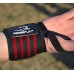 Кистьові бинти PowerPlay Gym WristT Wraps 450 мм, чорний-червоний, код: PP_3081_Red