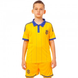 Комплект футбольної форми PlayGame Україна (футболка, шорти, гетри), XS-22, зріст 116, жовтий, код: 3900-14Y-ETM1720_XSY