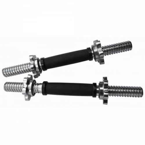 Гриф гантельний гумовий Fitnessport DB-04 із замками, код: 10018-AX