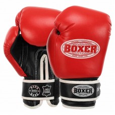Рукавички боксерські Boxer шкіряні на липучці 12 унцій, червоний-чорний, код: 2023_12R-S52 Рукавички боксерські Boxer шкіряні на липучці 12 унцій, червоний-чорний, код: 2023_12R-S52