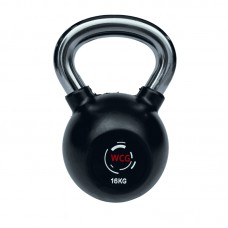 Гиря прогумована з хромованою ручкою WCG 16 кг, код: KPR-16-IF Гиря прогумована з хромованою ручкою WCG 16 кг, код: KPR-16-IF
