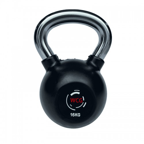 Гиря прогумована з хромованою ручкою WCG 16 кг, код: KPR-16-IF