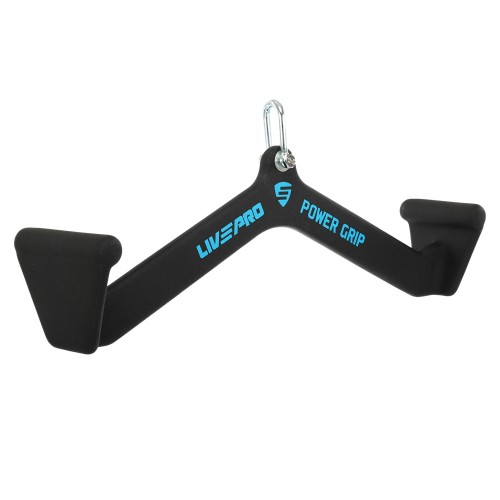 Рукоятка для тяги із середнім хватом Mide Grip нековзне покриття LiveUp 560мм, чорний, код: LP8327 Рукоятка для тяги із середнім хватом Mide Grip нековзне покриття LiveUp 560мм, чорний, код: LP8327