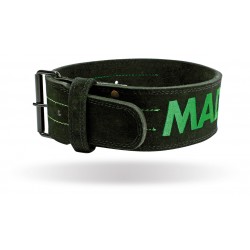 Пояс для важкої атлетики MadMax MFB-301 Suede Single Prong шкіряний Black/Green XL, код: MFB-301_XL
